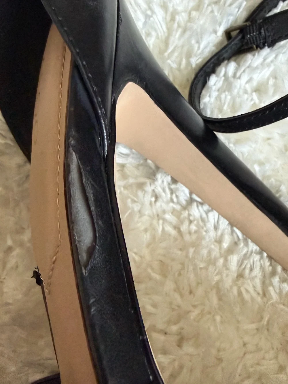 Aldo Black Studded Platform Peep-Toe Ankle Strap Heels